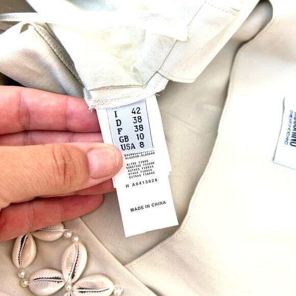 Moschino Vintage Cheap And Chic Shell Mini Dress Cream 90s Y2K 42 US 8 Archival - Picture 9 of 11